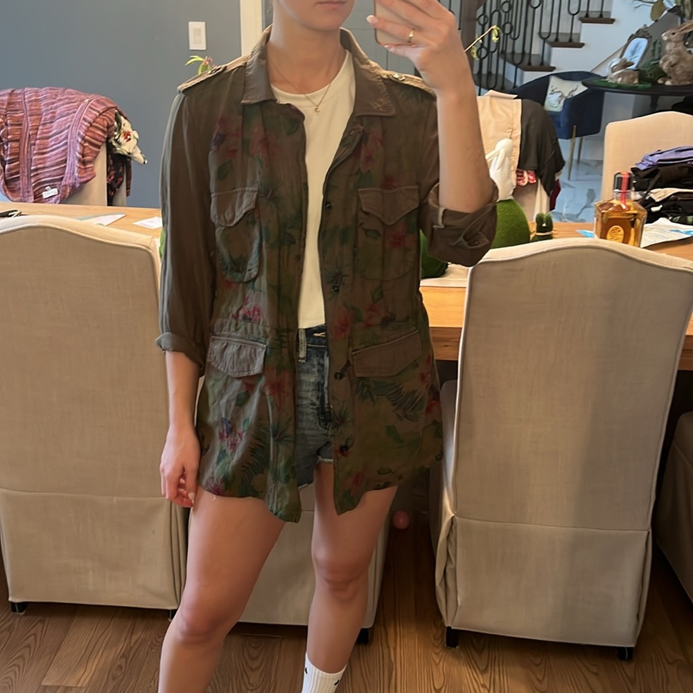 Sanctuary Green Military Field jacket with Embroidery